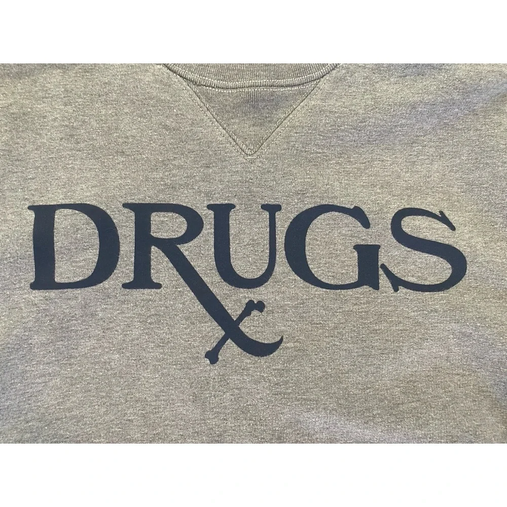 Y2K Marc Ecko Cut Sew Rx DRUGS Crewneck Terry‎ Sweater M Vintage Dark 90s Punk
